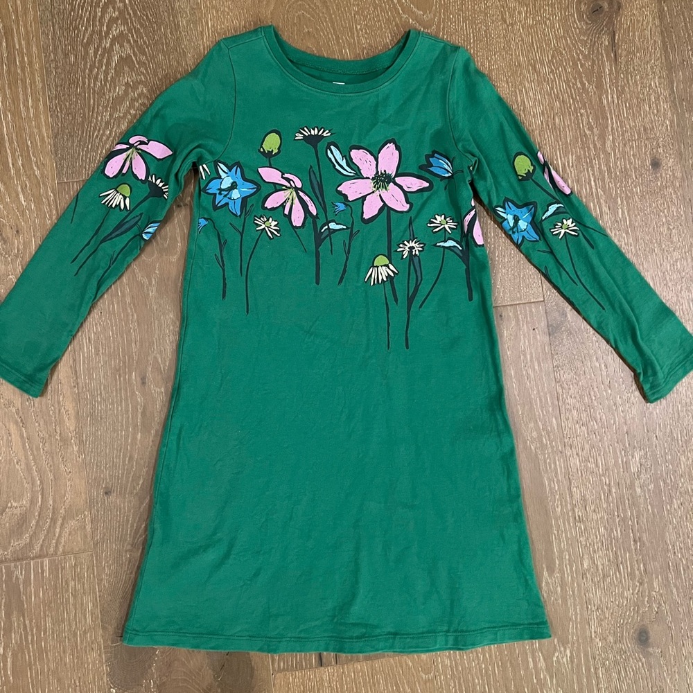 Tea Collection Long Sleeve Green Dress